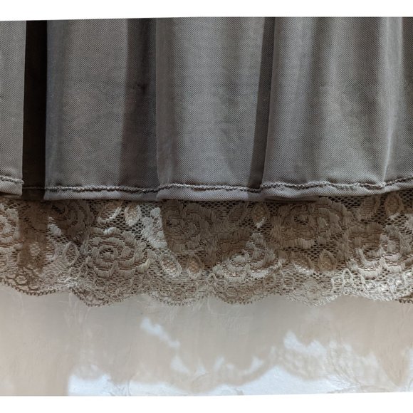 Vintage Peekaboo Lace Floral Beaded Empire Waist Chiffon Dress S Prom Balletcore - Picture 5 of 8